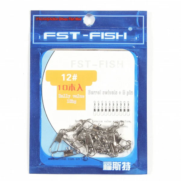 Вертлюг с карабином FST-Fish №10, 10 шт в Ханты-Мансийске
